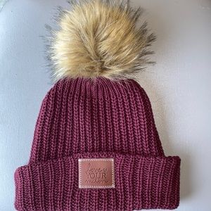 Maroon Love Your Melon Pom Beanie